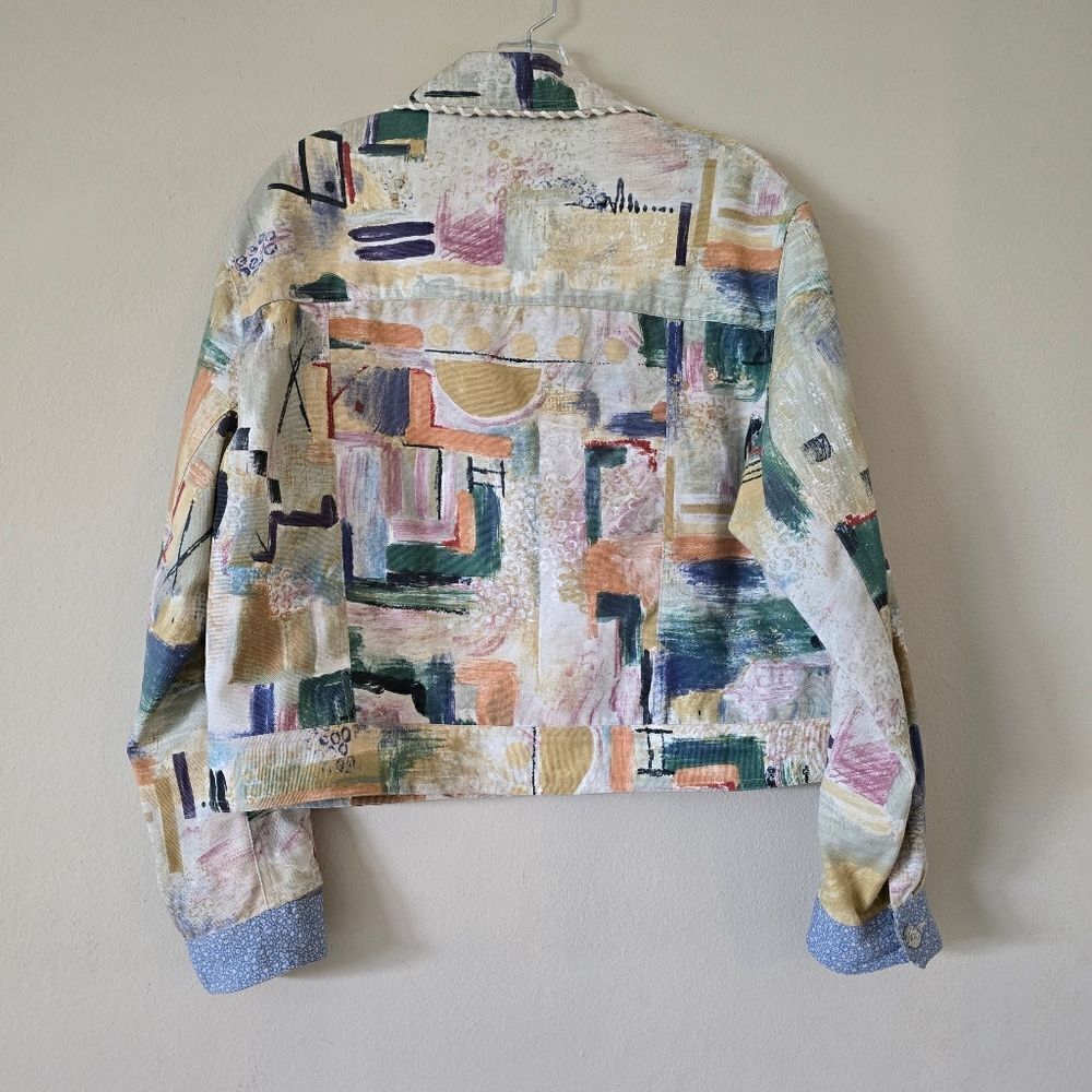 Canvasbacks Jacket Women Large Beach Linen Cotton Art to Wear Lutton Horsfield - Picture 3 of 7
